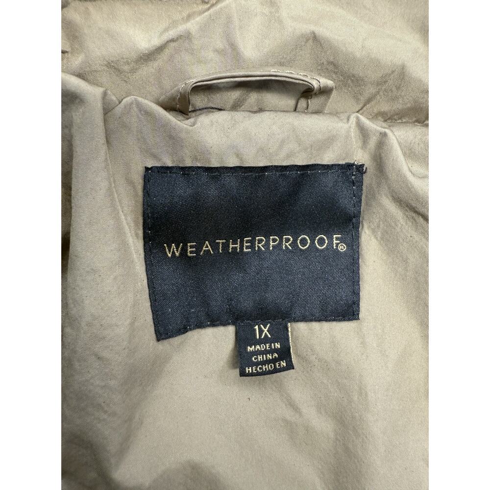 Weatherproof Quilted Jacket Women's 1X Hooded Vintage Khaki Full Zip NWT - Picture 5 of 11